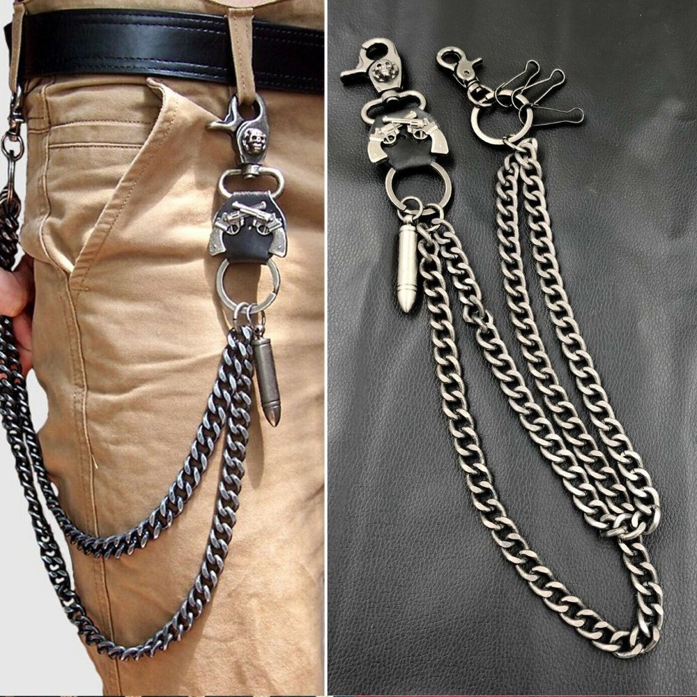 26" Mens Strong Simple Twist Biker Key Chain
